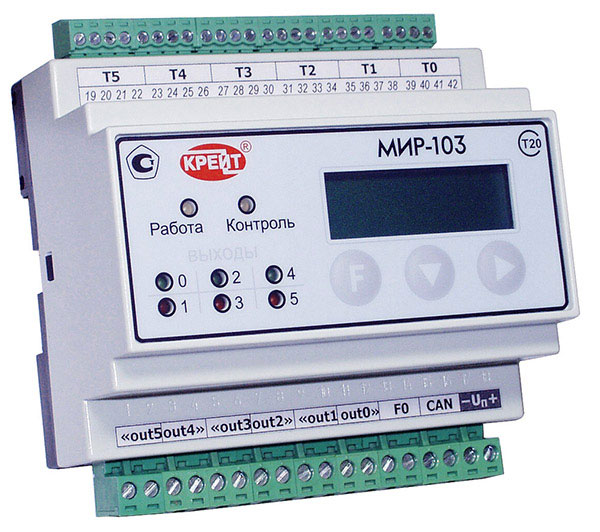 Регулятор МИР-103 - программируемый контроллер с измерительными входами и управляющими выходами, предназначен для работы в системах автоматического регулирования и управления.